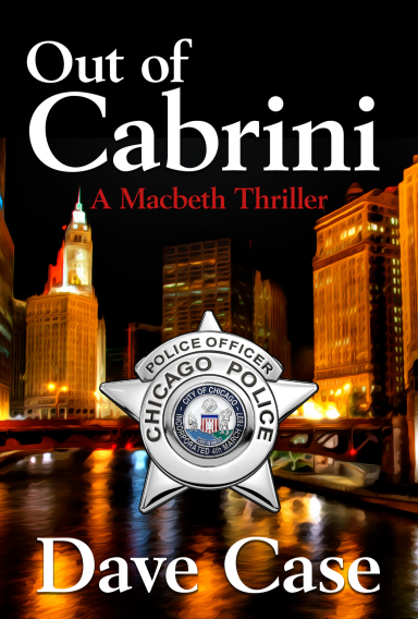 Cover of "Out of Cabrini" featuring a city skyline and police badge design.